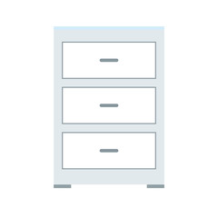 drawer icon over white background. colorful desing. vector illustration