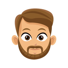 man face cartoon icon over white background. colorful design. vector illustration