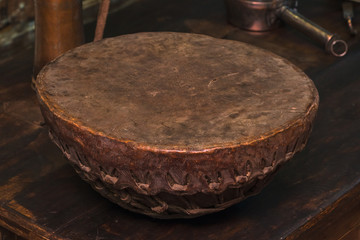 Original african djembe drum with leather lamina