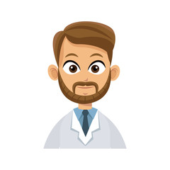 medical doctor man cartoon icon over white background. colorful design. vector illustration
