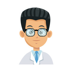 medical doctor man cartoon icon over white background. colorful design. vector illustration