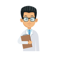 medical doctor man cartoon icon over white background. colorful design. vector illustration