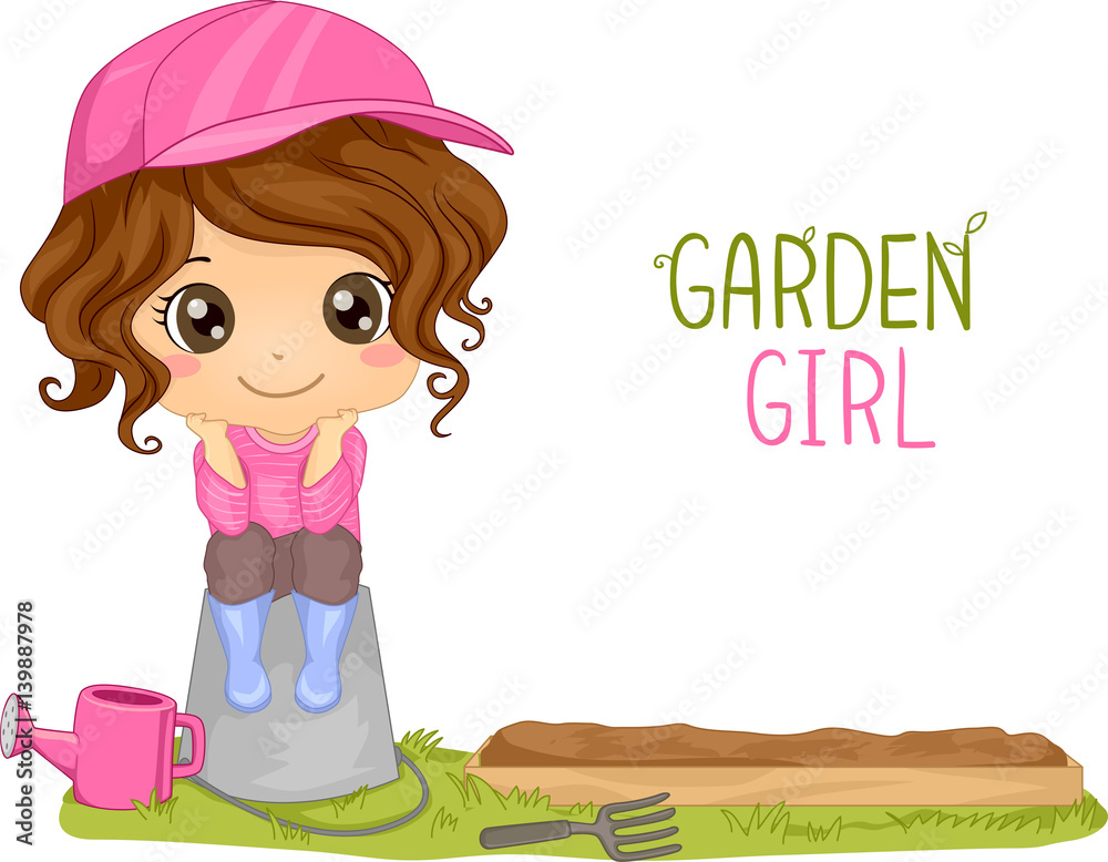 Poster Kid Girl Garden Plot