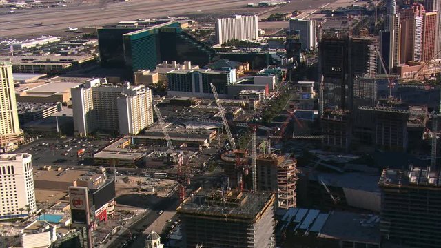 Looking down at new construction along the Las Vegas Strip. Shot in 2008.