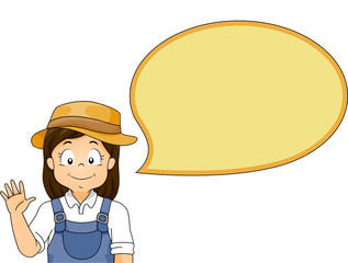 Kid Girl Speech Bubble Gardener