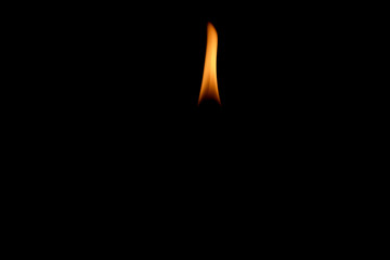 candle flame set isolated in black background