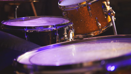 Obraz premium Concert rock band performing - drummer, close up