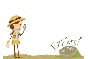 Stickman Kid Girl Explore © BNP Design Studio