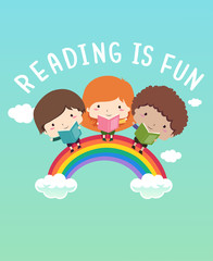 Kids Library Poster Reading Is Fun