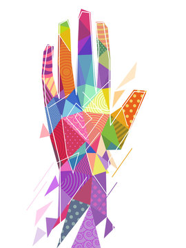 Hand Abstract Rainbow Pattern Geometric