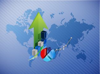 Obraz premium world map business profits illustration