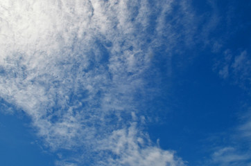 Blue sky background.