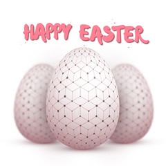 Illustration of Vector Easter Egg Isolated on White Background. Happy Easter Painted Vector Egg Set