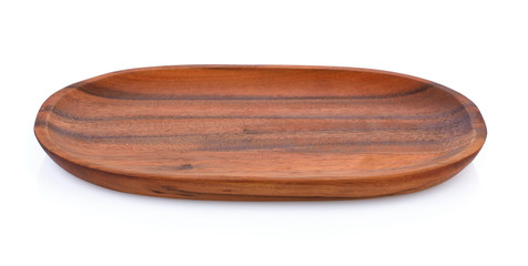 wood plate on white background