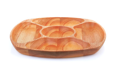 wood plate on white background