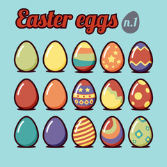 Easter eggs set. Vector design illustration