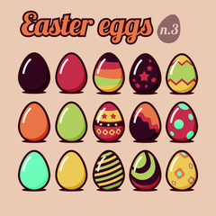 Easter eggs set. Vector design illustration