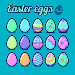 Easter eggs set. Vector design illustration