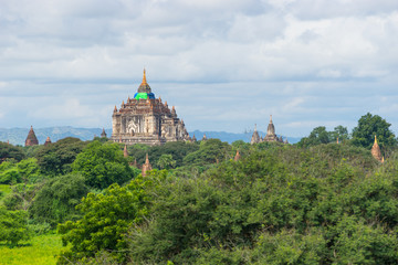 Fototapeta na wymiar That Byin Nyu temple reconstruction after earthquake, Bagan , Mandalay, Myanmar