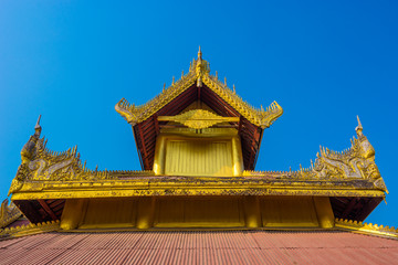 Fototapeta premium Myanmar traditional style roof of Mandalay palace, Mandalay city, Myanmar