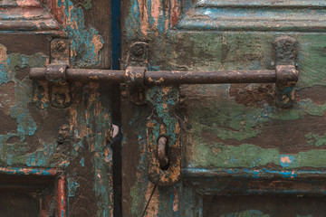 Closeup image of vintage doors