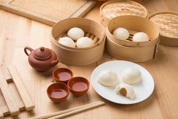 Obraz na płótnie Canvas bao ,popular chinese dim sum food