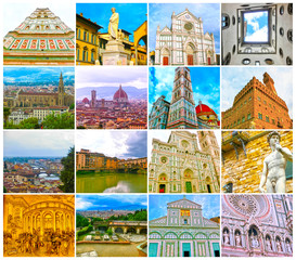 Obraz premium Collage from views of the Florence, Italy