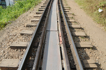 Fototapeta premium view above of railway in Thailand