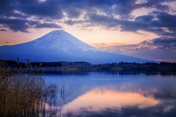 富士山と湖