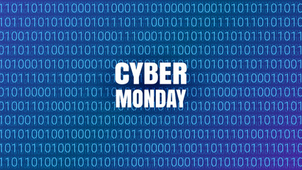 Obraz premium Cyber Monday Abstract Technology Background. Binary Computer Code. Sale concept. Vector Illustration.
