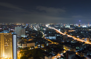 Obraz premium Bangkok city night view, Thailand