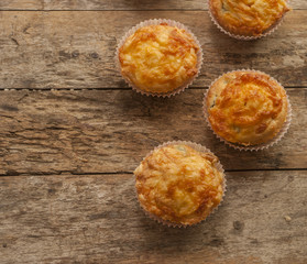 savory muffin close up ham and chesee