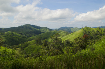 Fototapeta premium Top view of Mountain, Khao chang puak, Kanchanaburi, Thailand