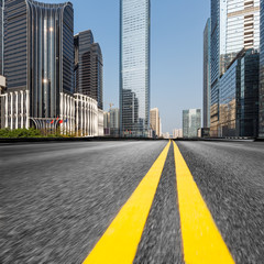 urban traffic with cityscape in modern city of China.