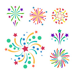 Firework vector icon isolated illustration celebration holiday event night new year fire festival explosion light festive party fun birthday bright