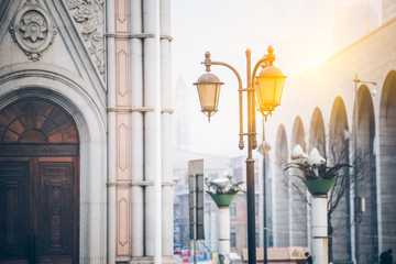 vintage architectures in modern city of China.