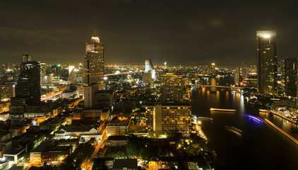 Fototapeta na wymiar Modern city view of Bangkok, Thailand. Cityscape.