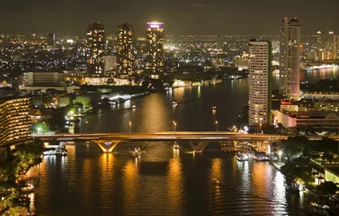 Foto op Plexiglas Modern city view of Bangkok, Thailand. Cityscape. © chokniti