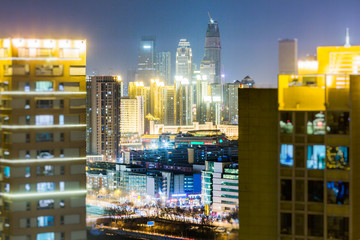 Fototapeta na wymiar panoramic view of cityscape in city of China.