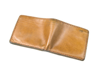 Brown wallet isolated on white background