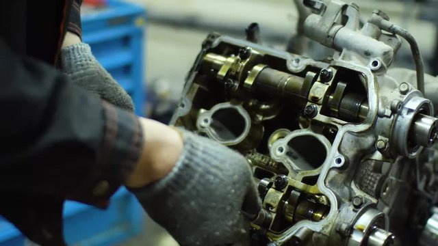 Professional car mechanic fix engine