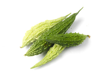 Bitter gourd isolated on white