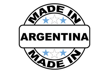Fototapeta premium Made in argentina round logo, vector