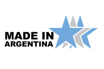 Made in argentina logo with stars, vector