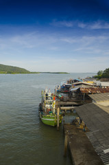 Fototapeta na wymiar Fishing boats in the sea, Thailand