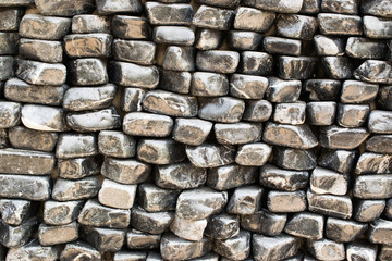 Close up on wall made of stones