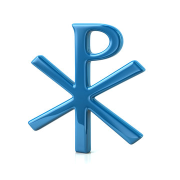 Blue chi rho christian symbol