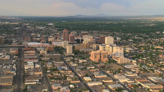 Wide view above Albuquerque looking toward Rio Grande. Shot in 2008.