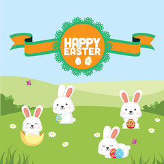 Bunny Easter Background