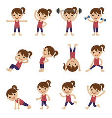 エクササイズ、トレーニングをする女性